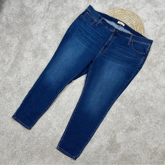 Madewell Roadtripper Jeans Skinny Leg High-Rise Blue Plus Size 37P - Picture 2 of 16